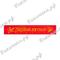 Ленты Первоклассник (красная, шёлк)